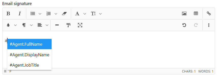 Select a Field While Editing a Signature